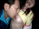 山奥で生徒の口を塞いで中出しレイプをする鬼畜変態教師